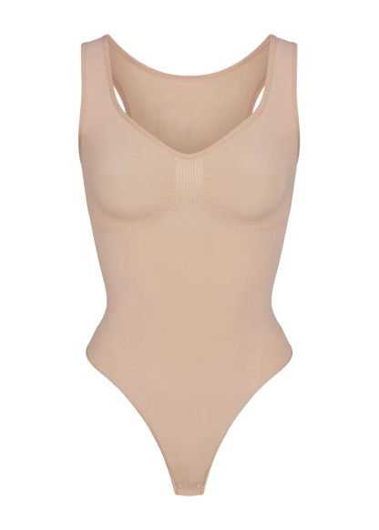 customizable scoop neck thong bodysuit 